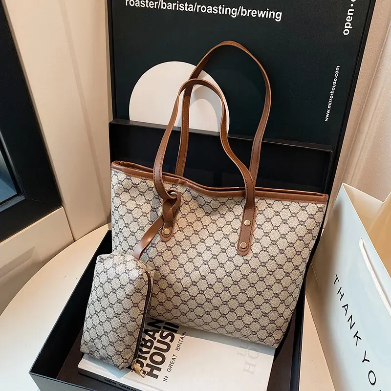 Korean Plaid Shoulder Bag 2025 New High-End Leather Tote - Image 3
