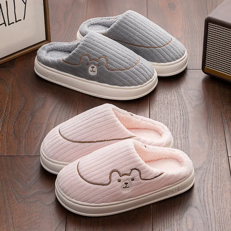 Lidani Cotton Slippers for Men 2025 New Indoor Home Plush Thick-Soled Non-Slip Warm Plush Slippers for Women - Image 6