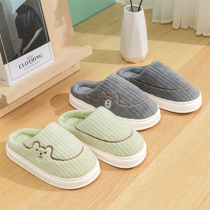 Lidani Cotton Slippers for Men 2025 New Indoor Home Plush Thick-Soled Non-Slip Warm Plush Slippers for Women - Image 7