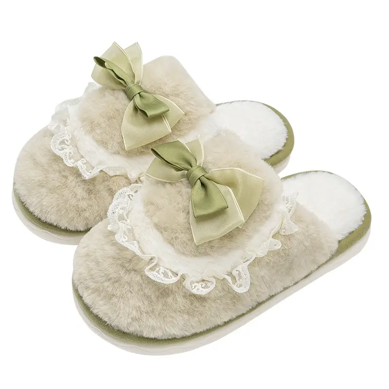 Plush Cotton Slippers for Women, Autumn and Winter, Girly Style, Indoor Home Slippers, 2025 New Model, Non-Slip, Warm Cotton Slippers - Image 8