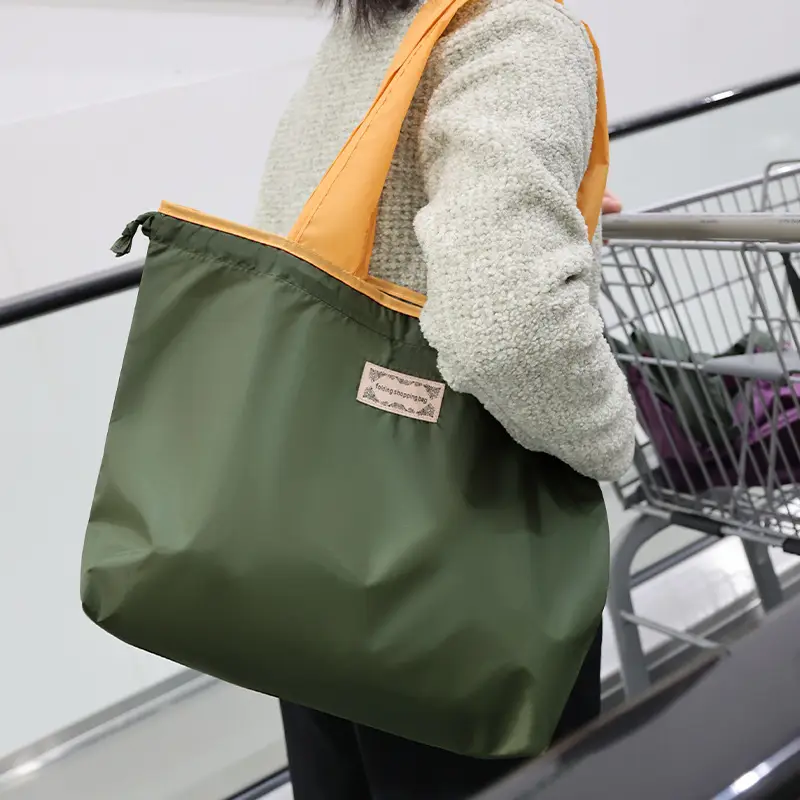 Pink Foldable Tote Bags for Women Grocery Shopping - Image 9