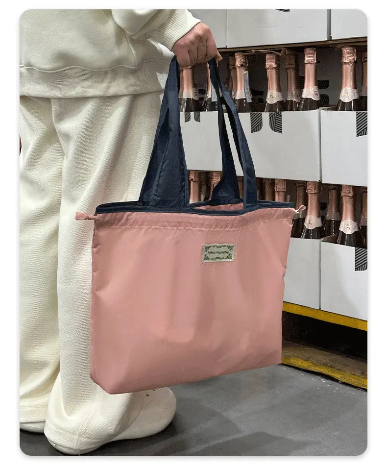 Pink Foldable Tote Bags for Women Grocery Shopping — feature 13
