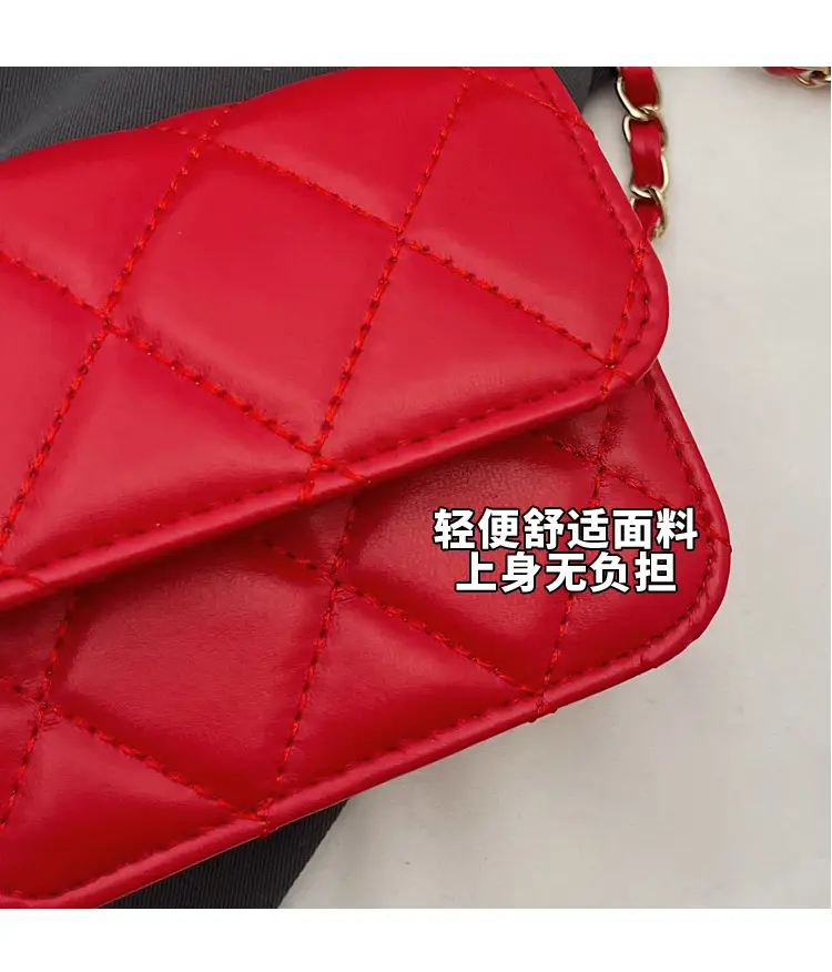 Retro Diamond Chain Shoulder Bag Gold White Red Black — feature 3