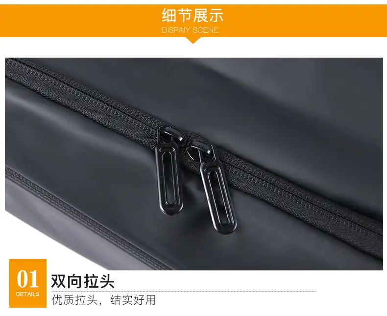 Men's Black Crossbody Messenger Bag Adjustable Strap — feature 31
