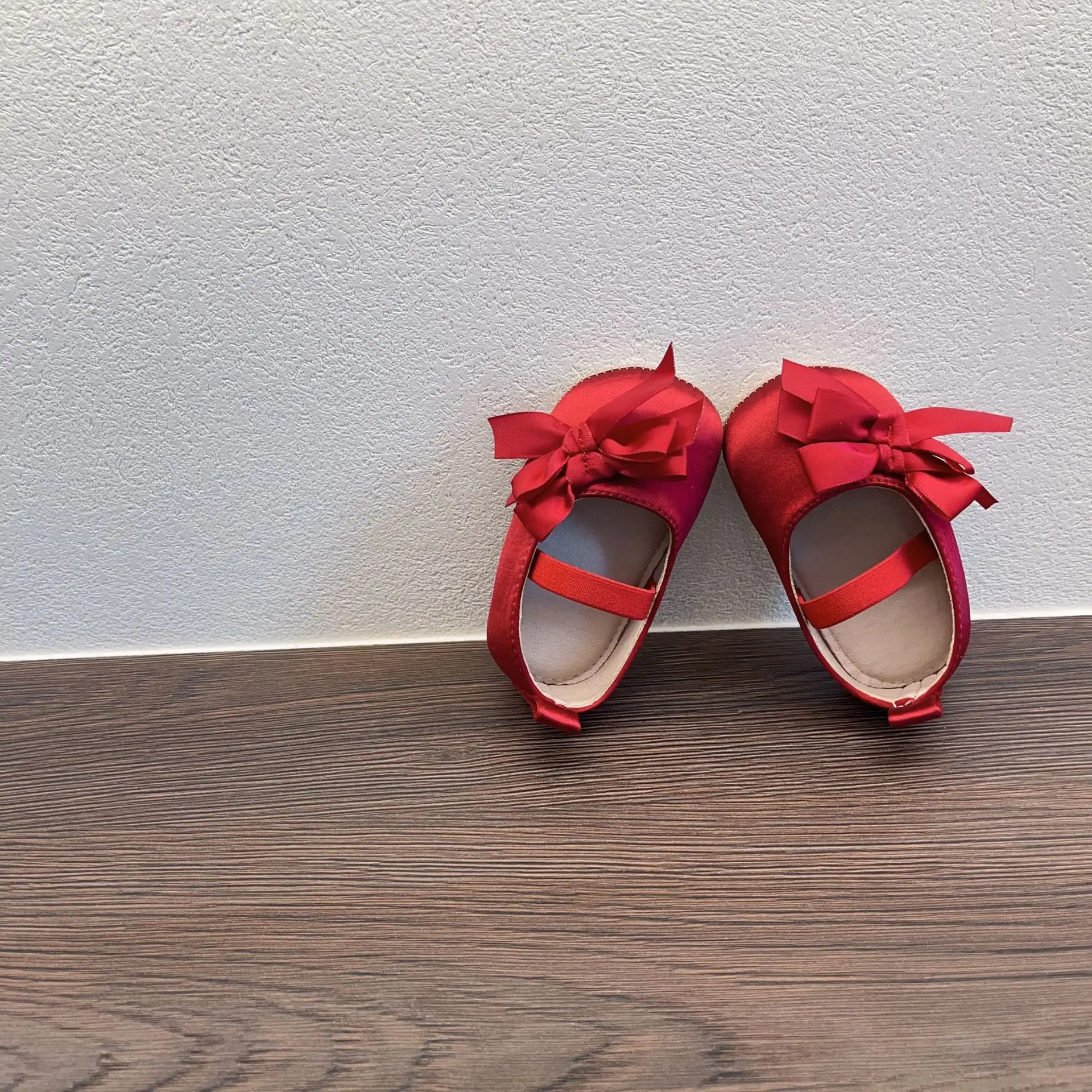 Red Bow Toddler Shoes for Girls, Soft Bottom, Festive Wedding
