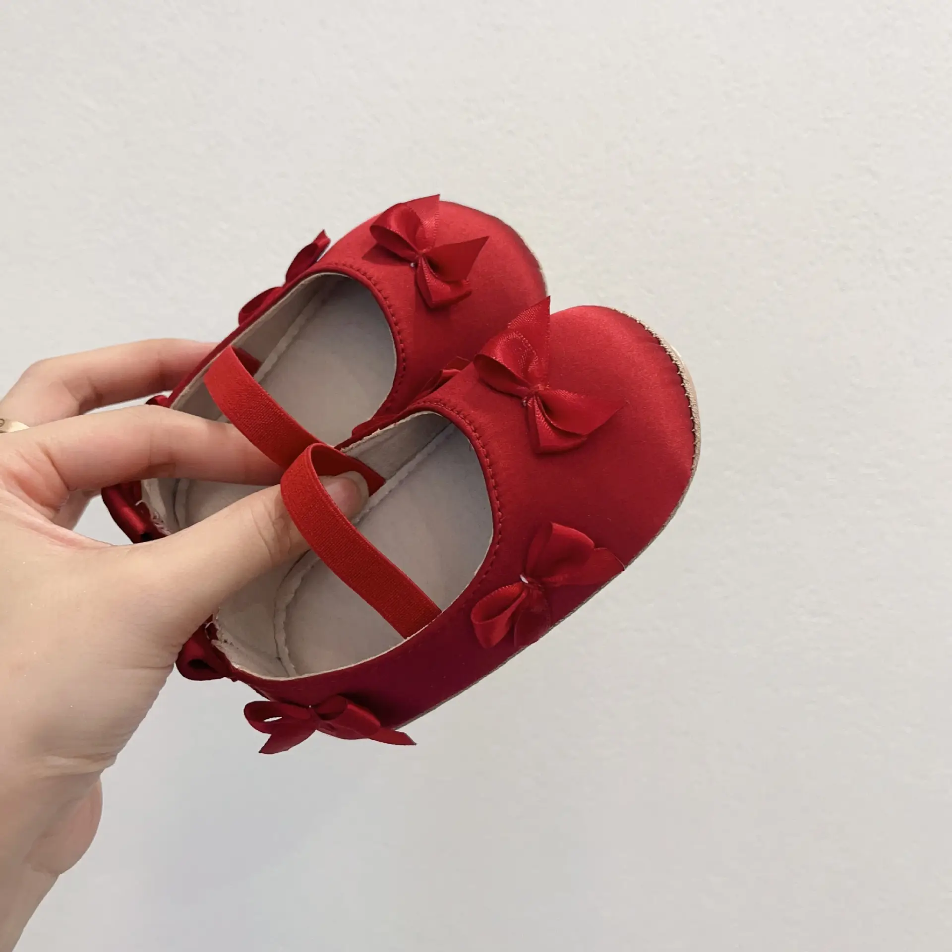 Wedding Red Bow Baby Shoes 0-2Yrs Anti-Fall — feature 2