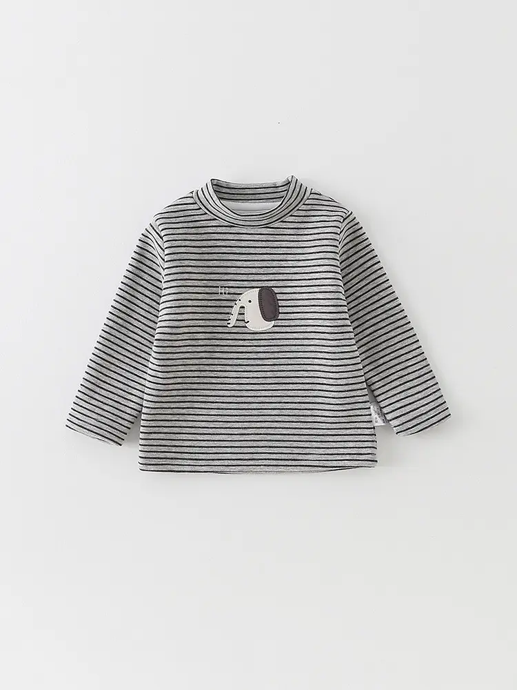 Baby Fleece Striped Long Sleeve T-Shirt for Boys - Image 6