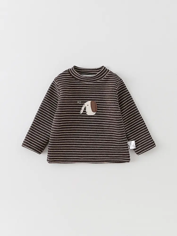 Baby Fleece Striped Long Sleeve T-Shirt for Boys - Image 7