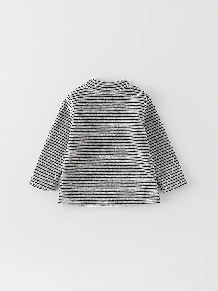 Baby Fleece Striped Long Sleeve T-Shirt for Boys - Image 8