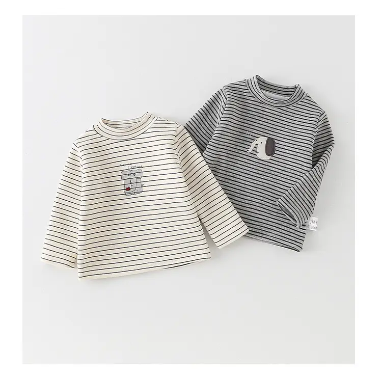 Baby Fleece Striped Long Sleeve T-Shirt for Boys — feature 11