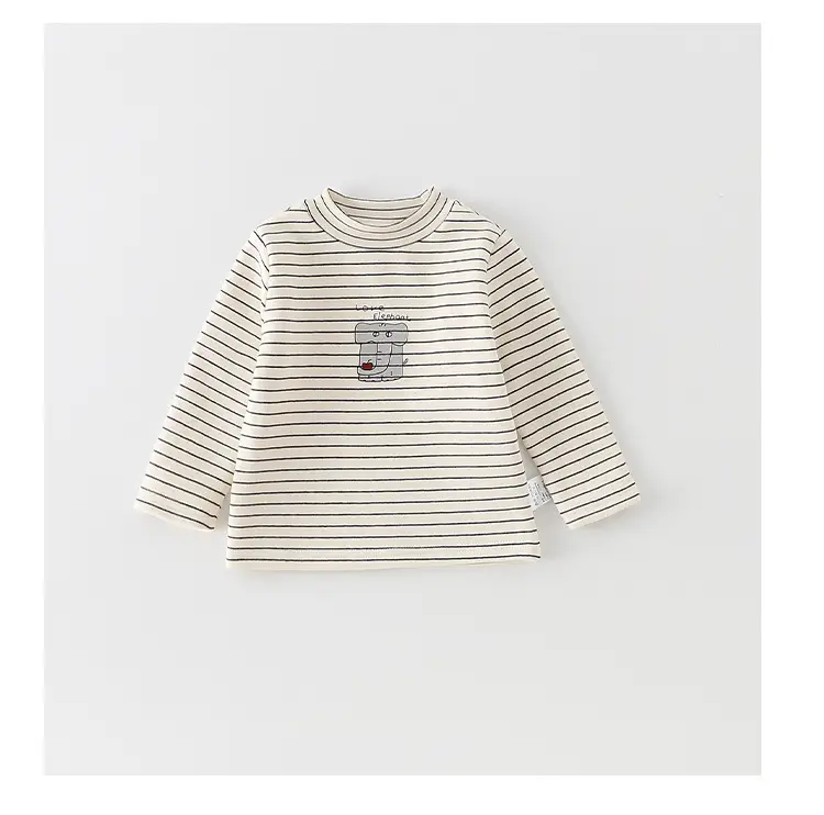 Baby Fleece Striped Long Sleeve T-Shirt for Boys — feature 14