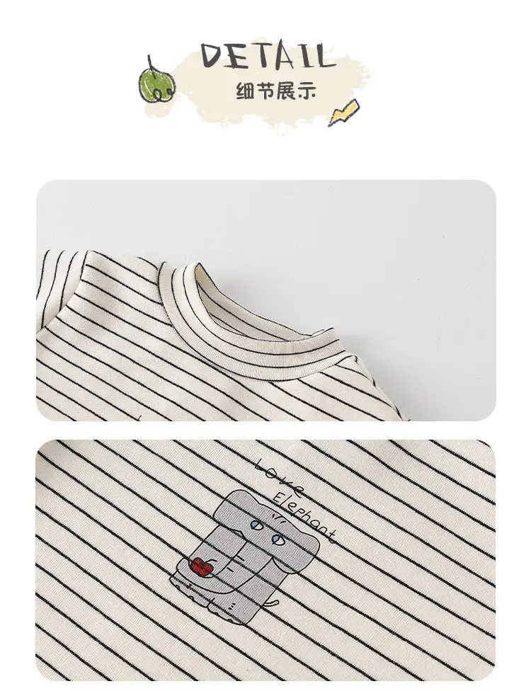 Baby Fleece Striped Long Sleeve T-Shirt for Boys — feature 8