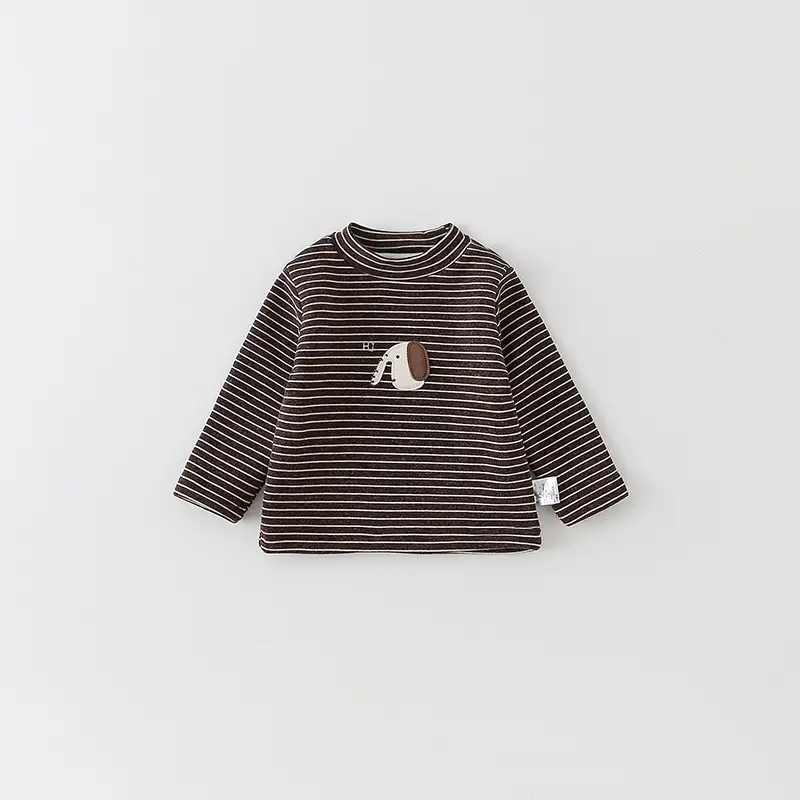 Baby Fleece Striped Long Sleeve T-Shirt for Boys - Image 3
