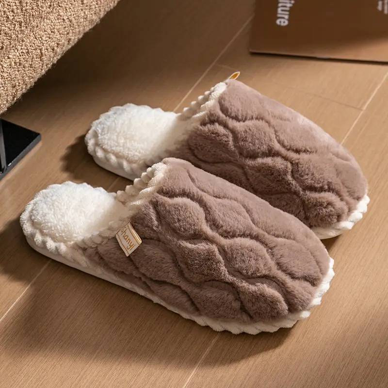 Women Winter Warm Cotton Slippers Red Heart Design