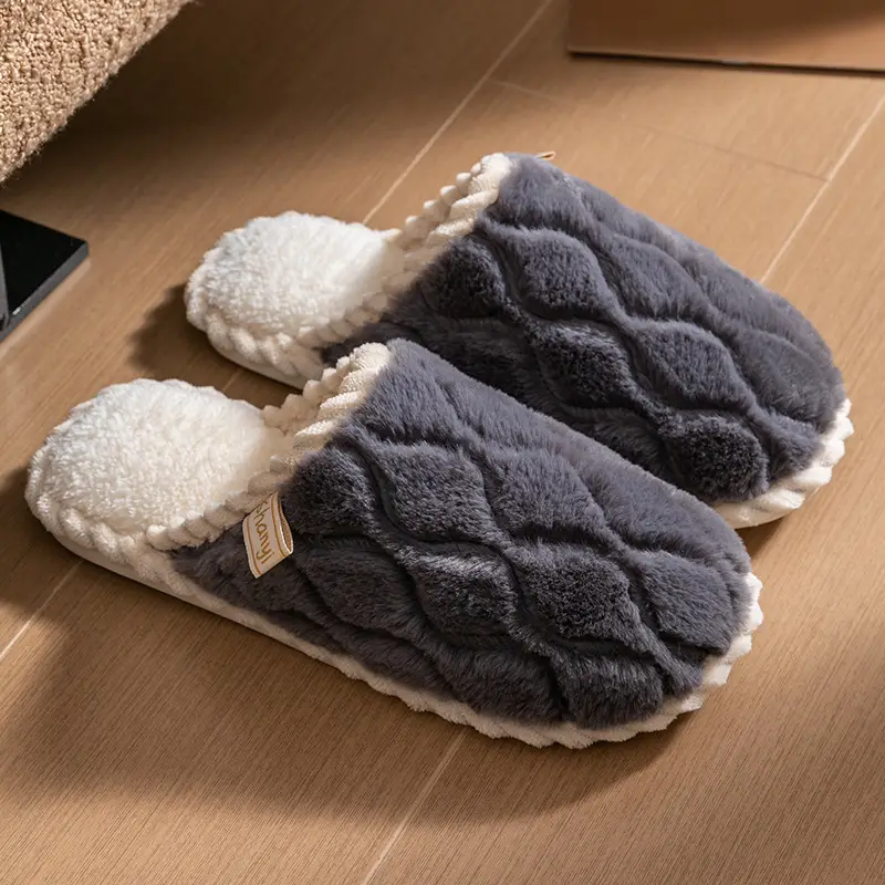 Women Winter Warm Cotton Slippers Red Heart Design