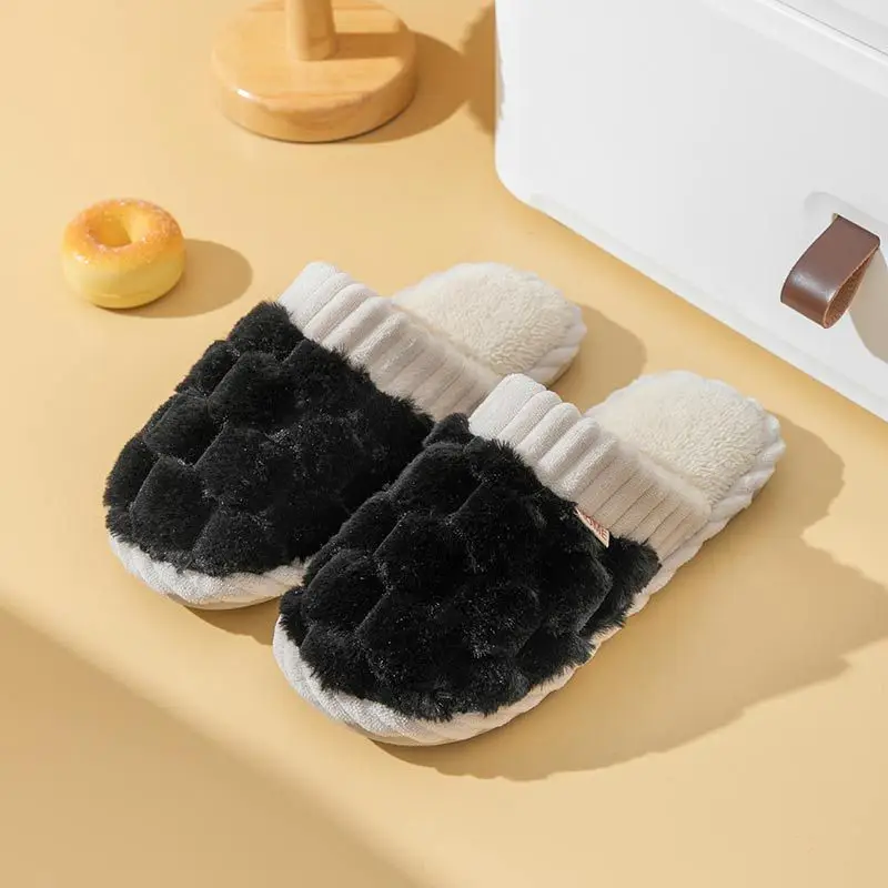Women Winter Warm Cotton Slippers Red Heart Design