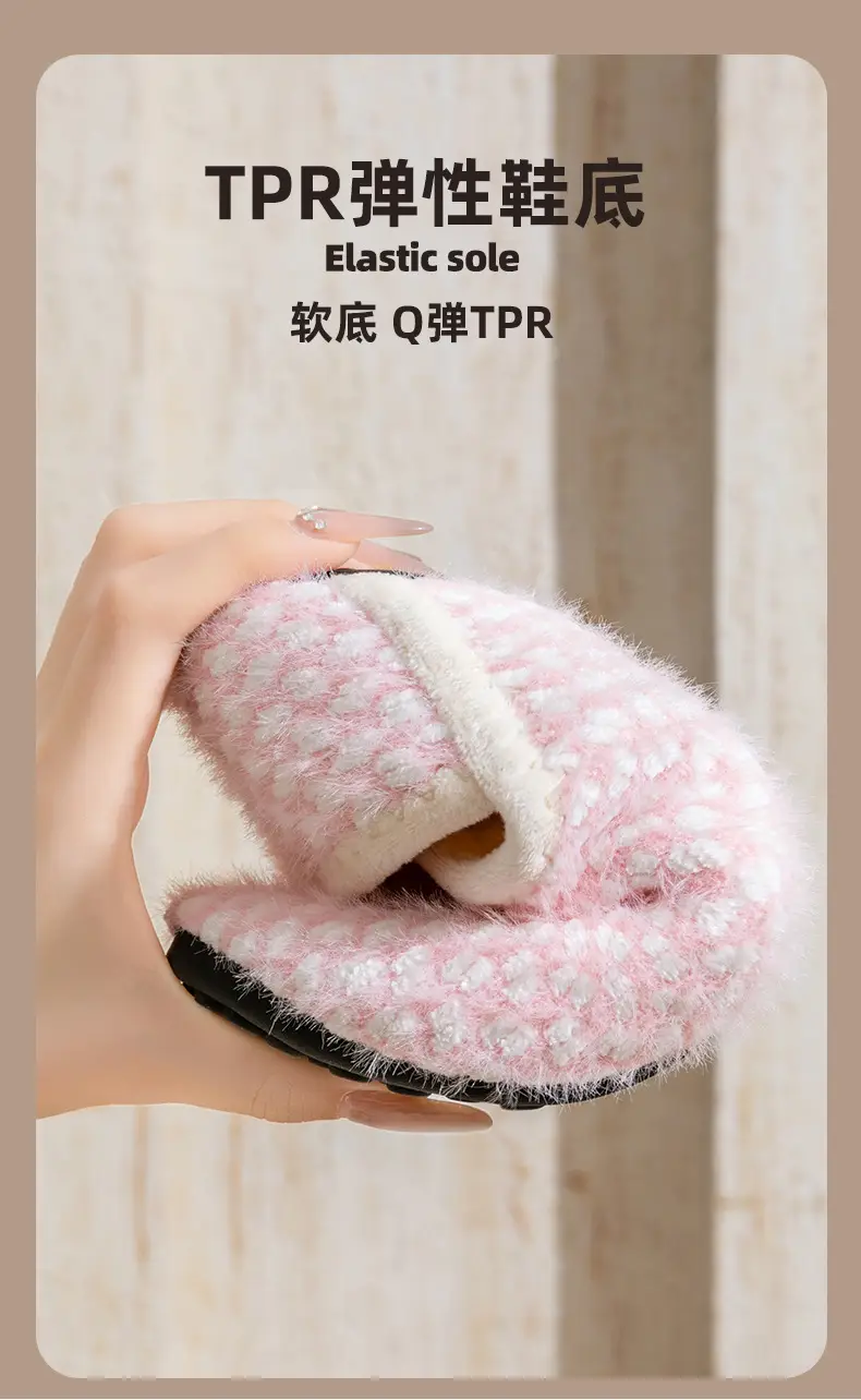 Autumn and Winter Thick-Soled Home Cotton Slippers, Solid Color Maternity Slippers, Knitted Slippers, Comfortable Floor Shoes, Home Shoes, Floor Socks — feature 7