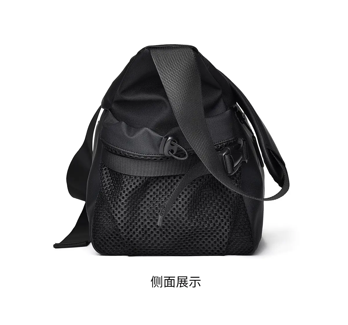 Men's Black Crossbody Messenger Bag with Adjustable Strap — feature 24