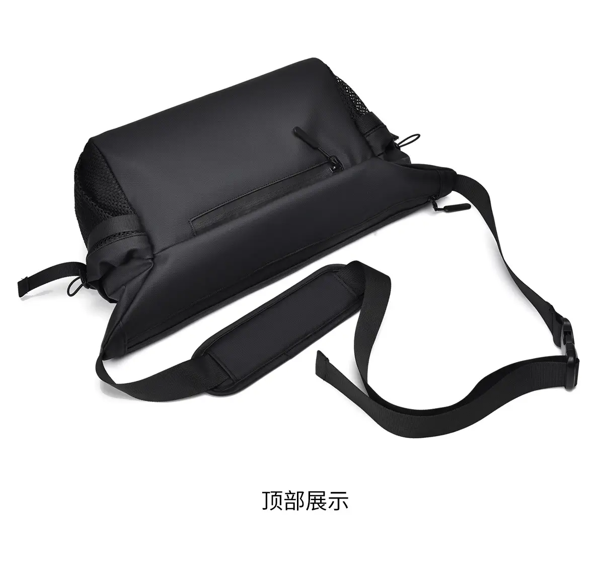 Men's Black Crossbody Messenger Bag with Adjustable Strap — feature 26