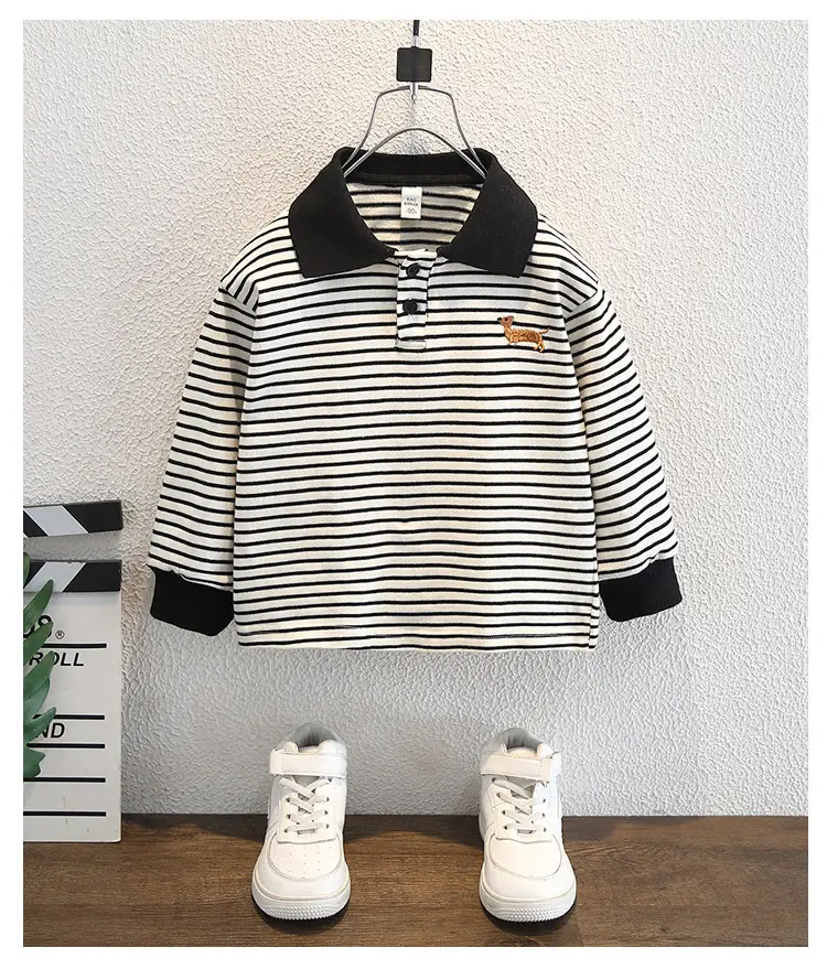 Boys Striped Polo Shirt 2026 New — feature 9
