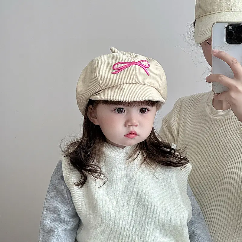 Red Korean Style Peaked Hat for Girls - Image 7