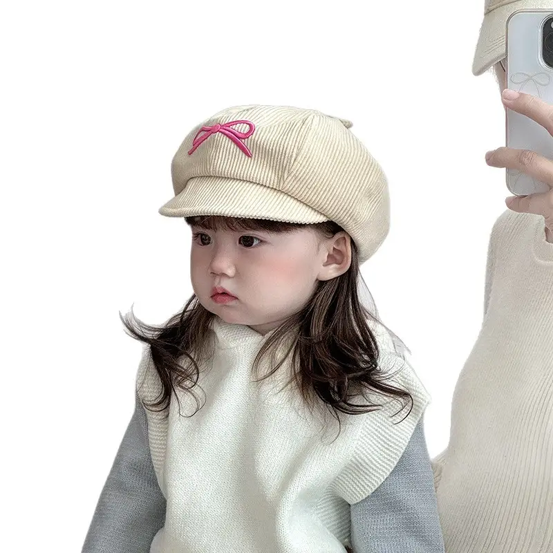 Red Korean Style Peaked Hat for Girls - Image 9