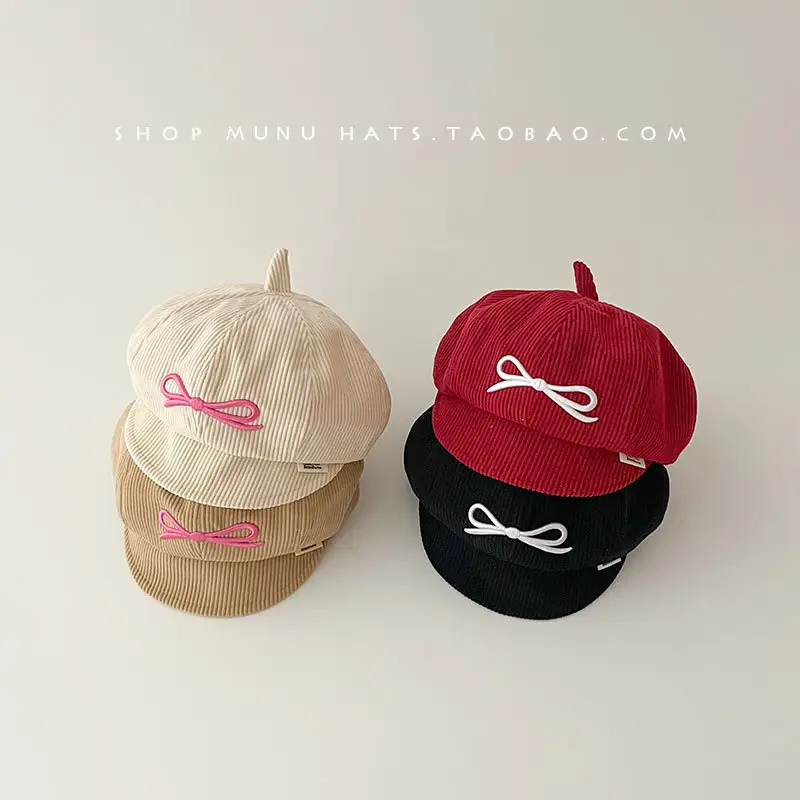 Red Korean Style Peaked Hat for Girls — feature 10