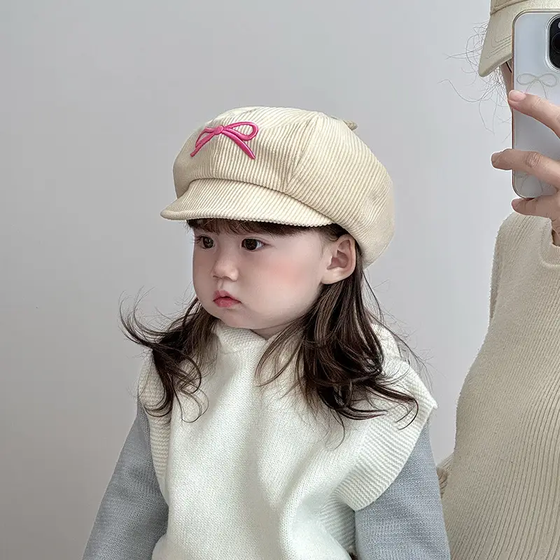 Red Korean Style Peaked Hat for Girls — feature 5