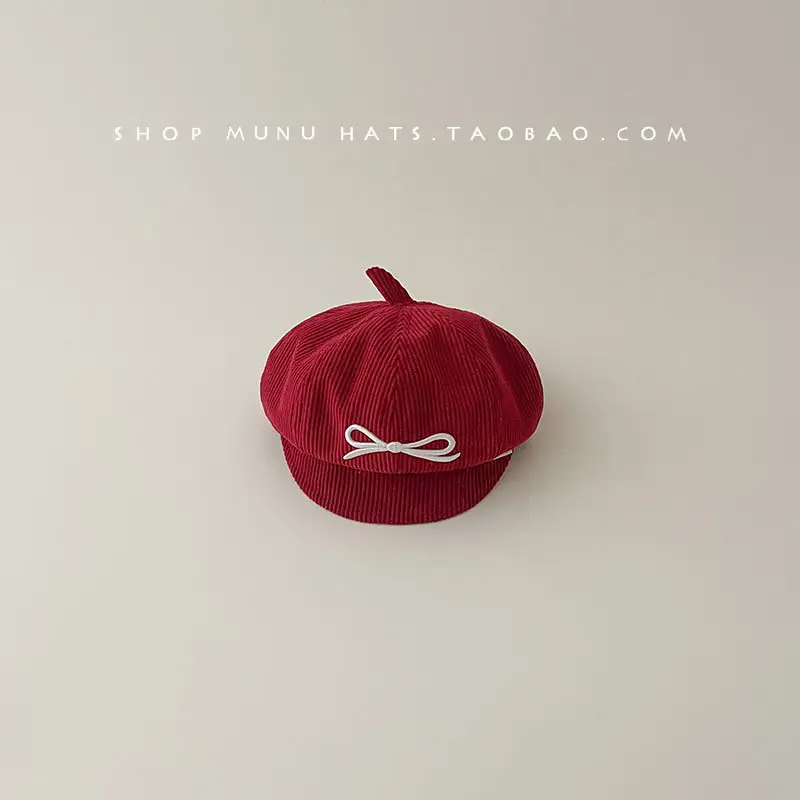 Red Korean Style Peaked Hat for Girls - Image 5