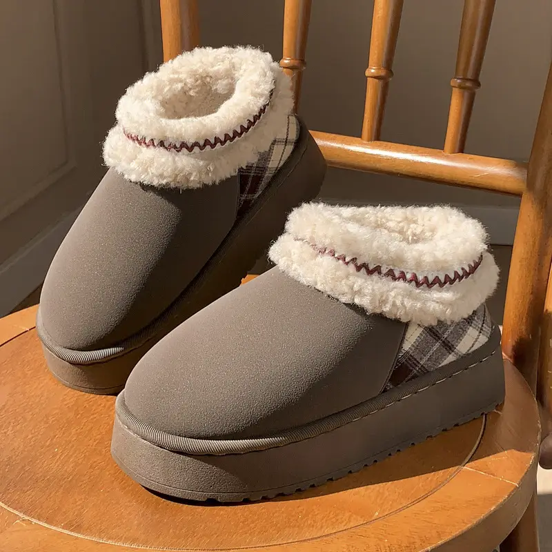 Women Wool Lined High-Top Snow Shoes Autumn Winter - Image 6