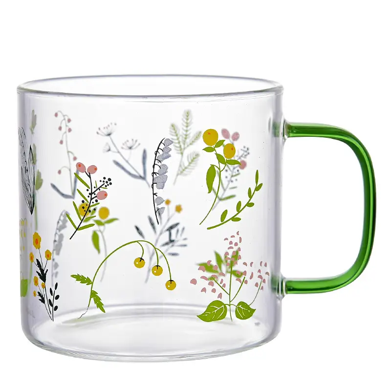 Small Fresh Glass High Temperature Resistant Juice Milk Cup High-Looking Drinking Cup 2025 Water Cup Set Gift with Handle - Image 10