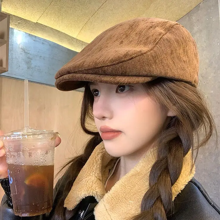Women's Warm Faux Fur Beret Cap for Winter - Image 6