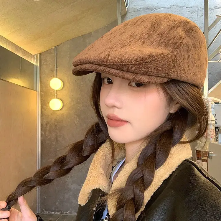 Women's Warm Faux Fur Beret Cap for Winter - Image 7