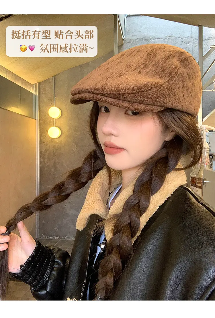 Women's Warm Faux Fur Beret Cap for Winter — feature 5