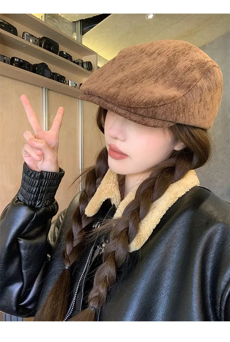 Women's Warm Faux Fur Beret Cap for Winter — feature 7