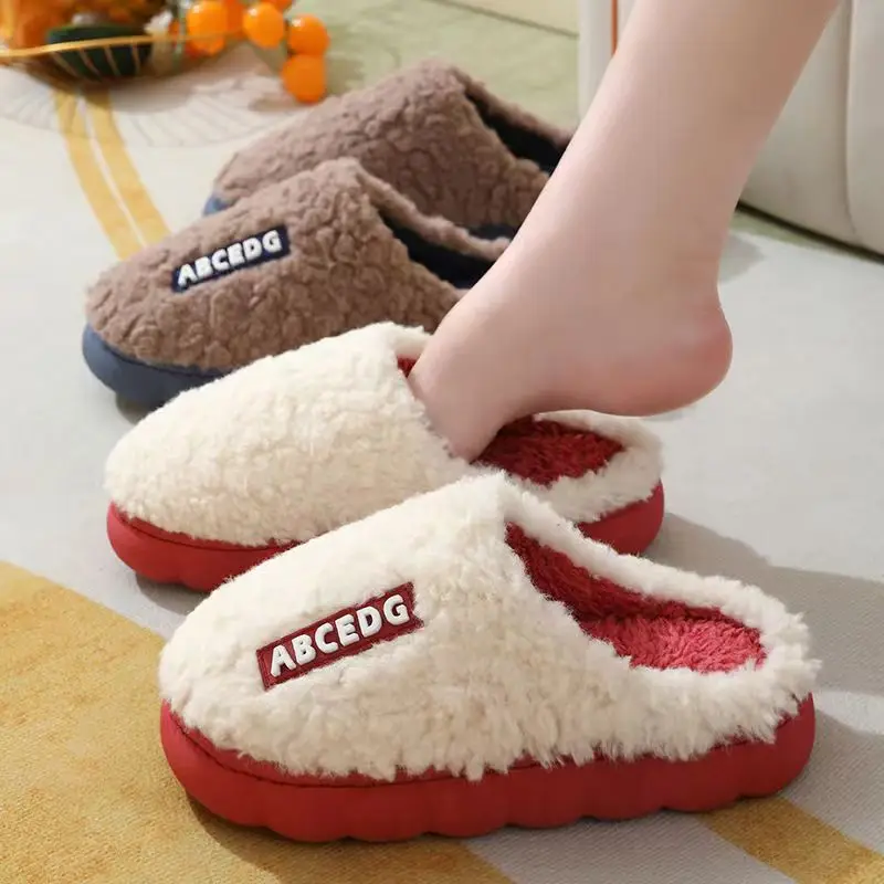 Cotton Slippers, Thickened and Fleece-Lined, Non-Slip, Suitable for Home Use, Unisex, Couple Style, Thick-Soled, Winter Indoor - Image 5