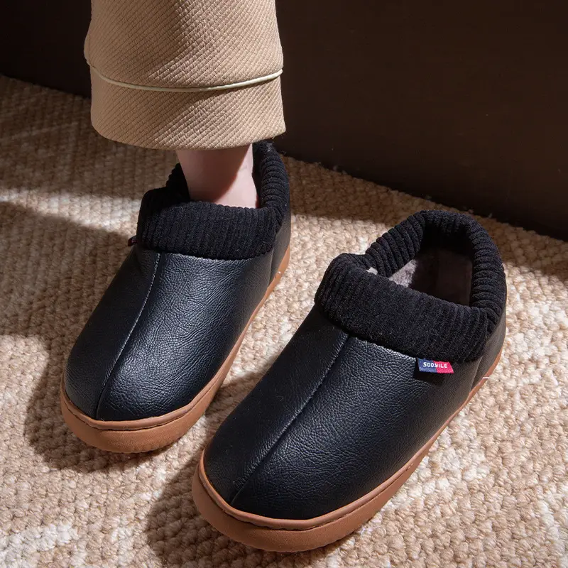 Women's Cotton Slippers 2025 New Autumn and Winter Thick Warm Plush Thickened Non-Slip Soft Cotton Slippers - Image 2