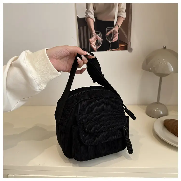 Women's Corduroy Shoulder Bag Brown New Fashion — feature 19