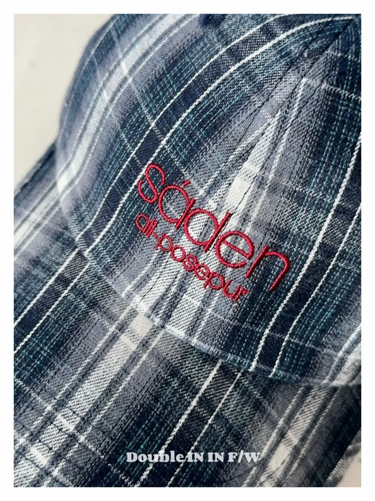 Women Plaid Wide Brim Cap Small — feature 16