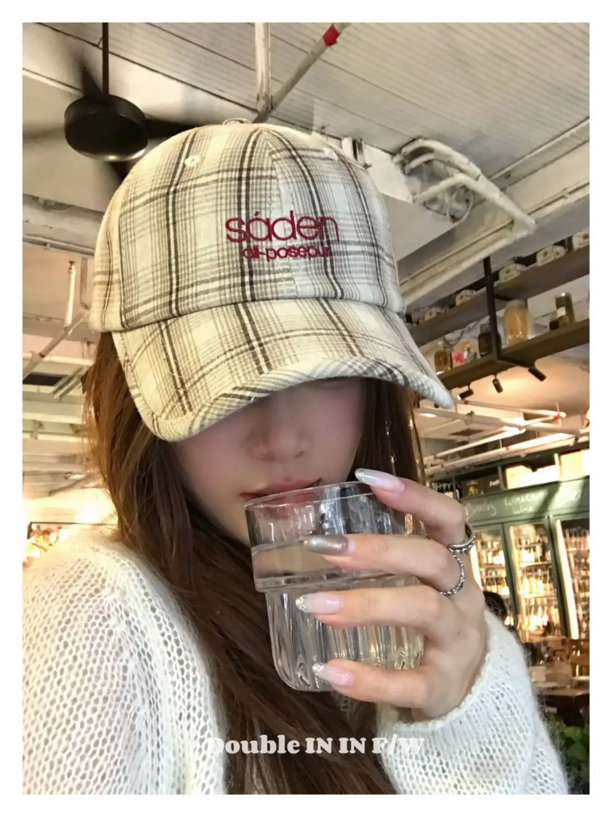 Women Plaid Wide Brim Cap Small — feature 21