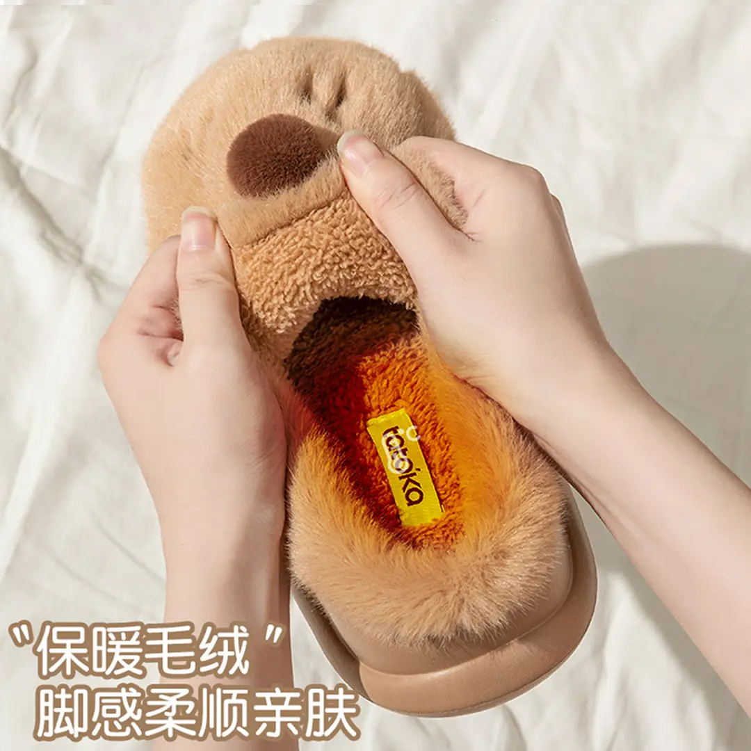 Warm Cotton Slippers for Women Indoor Home Confinement Shoes Non-Slip Household 2025 New Autumn and Winter Plush Cotton Slippers for Women