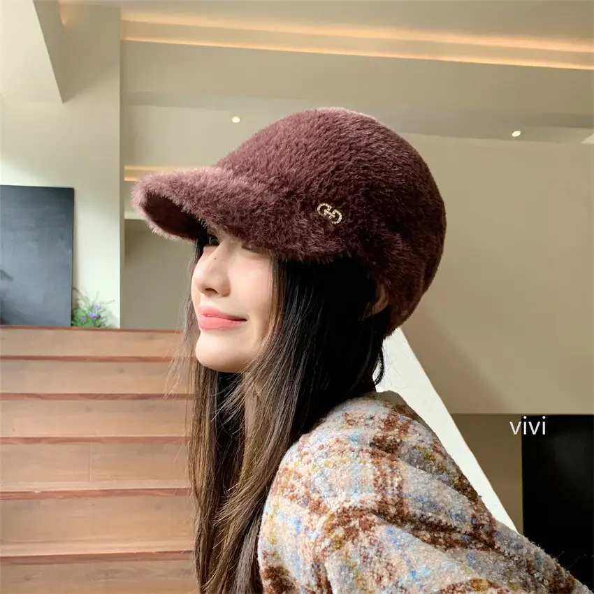 Women Plush Duckbill Hat Winter Warm Windproof