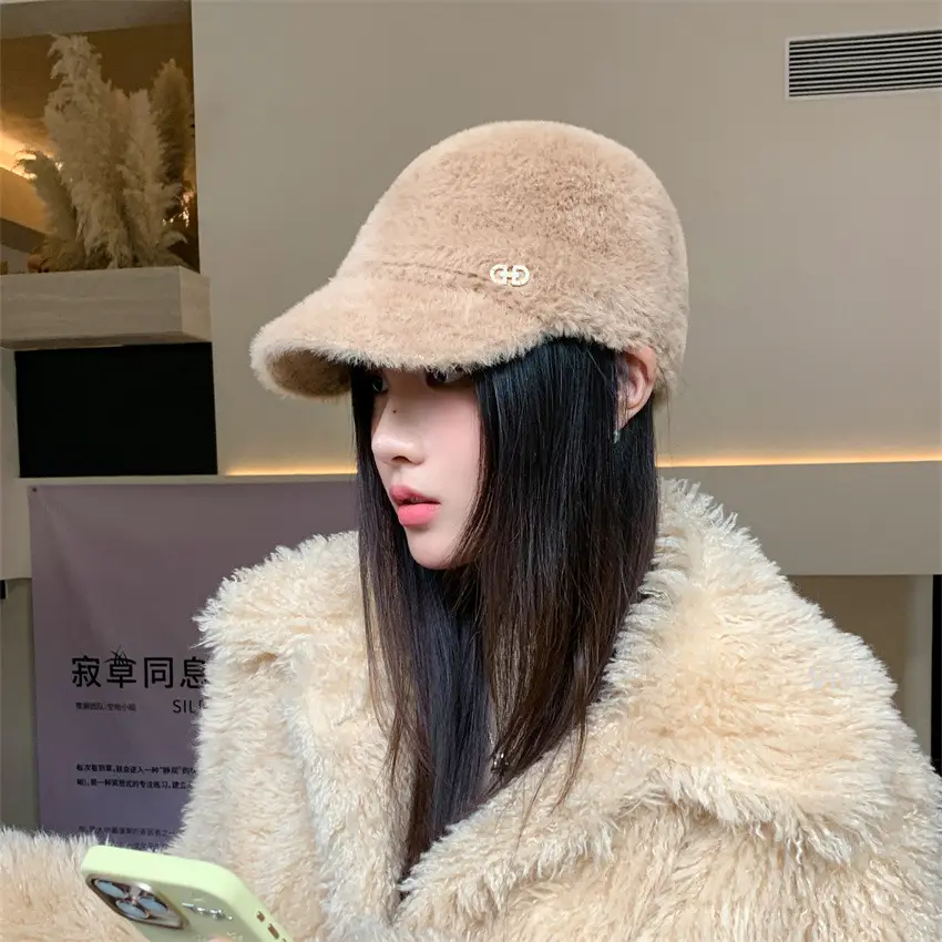 Women Plush Duckbill Hat Winter Warm Windproof — feature 1