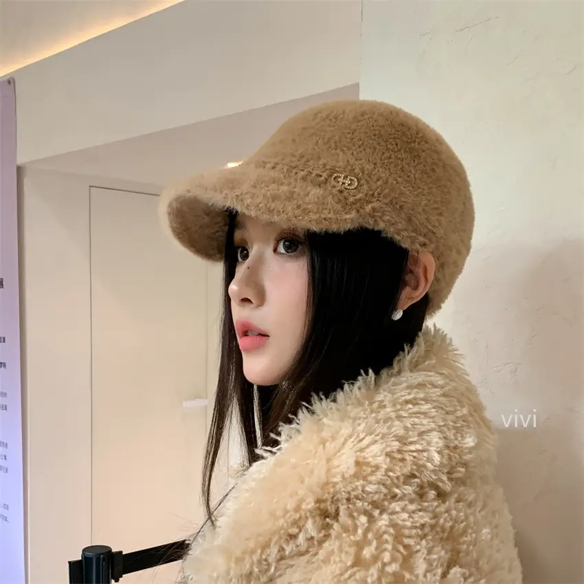 Women Plush Duckbill Hat Winter Warm Windproof — feature 2