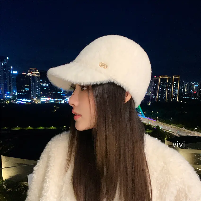 Women Plush Duckbill Hat Winter Warm Windproof