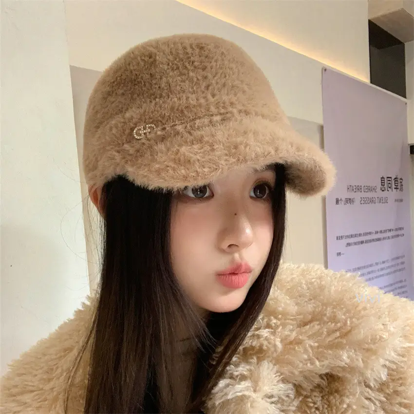 Women Plush Duckbill Hat Winter Warm Windproof