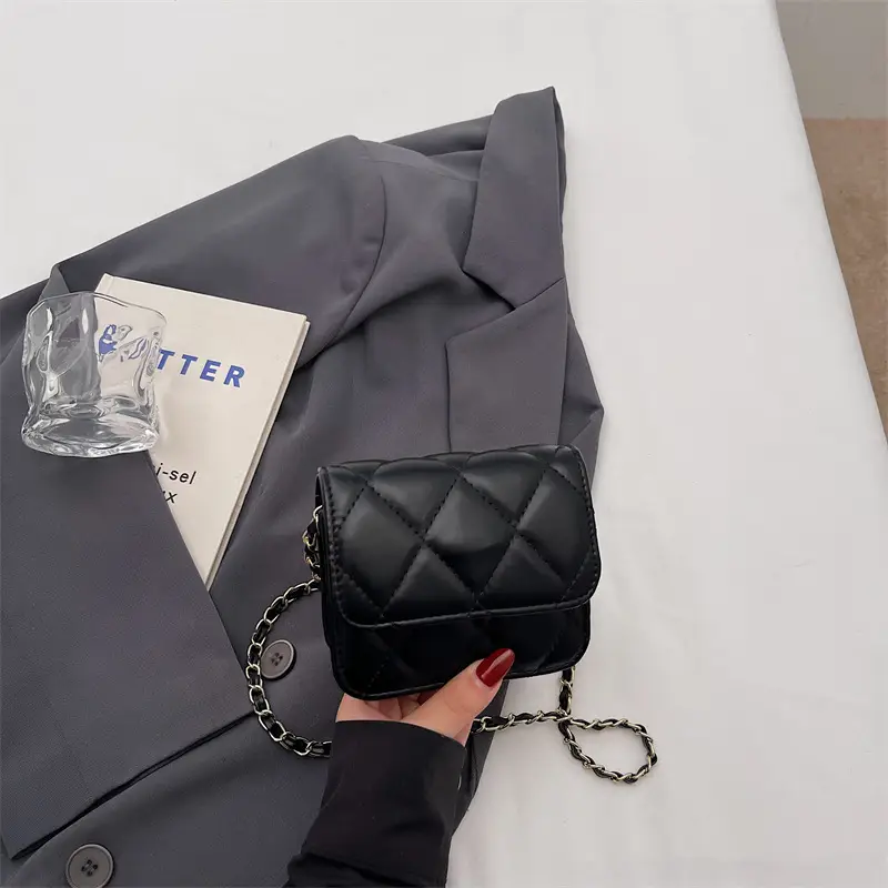 Red Quilted Chain Crossbody Bag for Women - Image 9