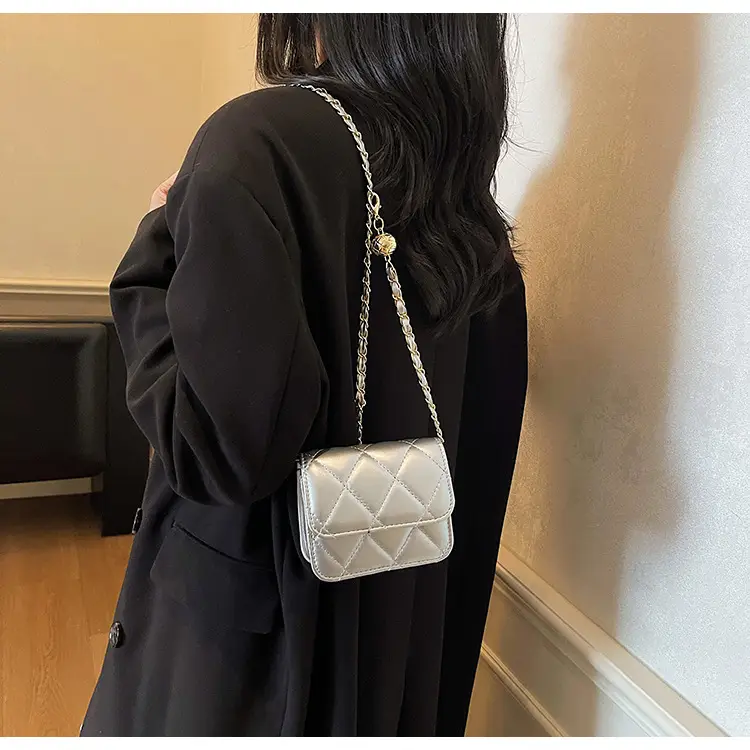 Red Quilted Chain Crossbody Bag for Women — feature 16