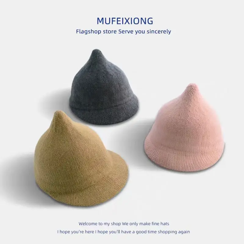 Baby Woolen Pointed Hat Autumn Winter Cute J Pointed Top Infant Fashionable Hat Winter Peaked Cap - Image 6