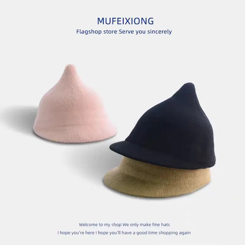 Baby Woolen Pointed Hat Autumn Winter Cute J Pointed Top Infant Fashionable Hat Winter Peaked Cap - Image 7